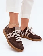 Zazoo N1068 Semišové Nízké Tenisky Dámské Čokoládové