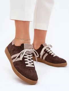 model 21703119 Semišové Nízké Tenisky Dámské Čokoládové - Zazoo