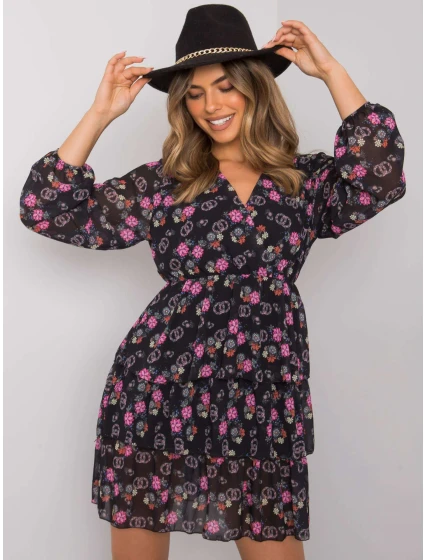 WN SK 21049 šaty.38X černá a růžová