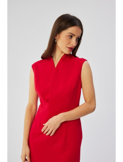 Plášťové šaty se výstřihem červené model 19647329 - STYLOVE