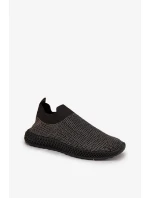 Dámské nazouvací sportovní boty se zdobením – černé