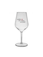 PROTOŽE BÝT FYZIČKA NENÍ PRDEL - čirá nerozbitná sklenice na víno 470 ml