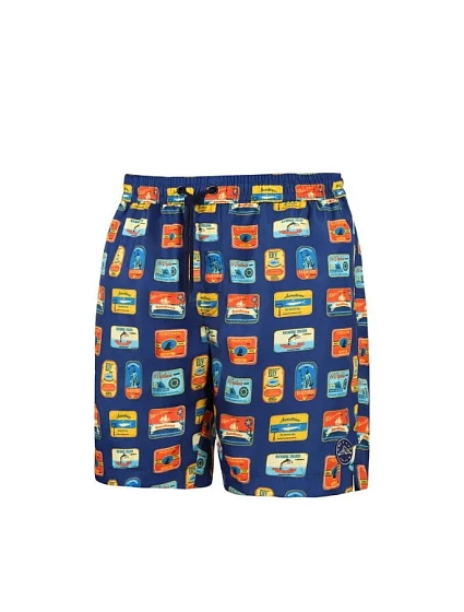 Pánské plavkové kraťasy Happy Shorts long model 20823028 Tmavě modrá mix - Self