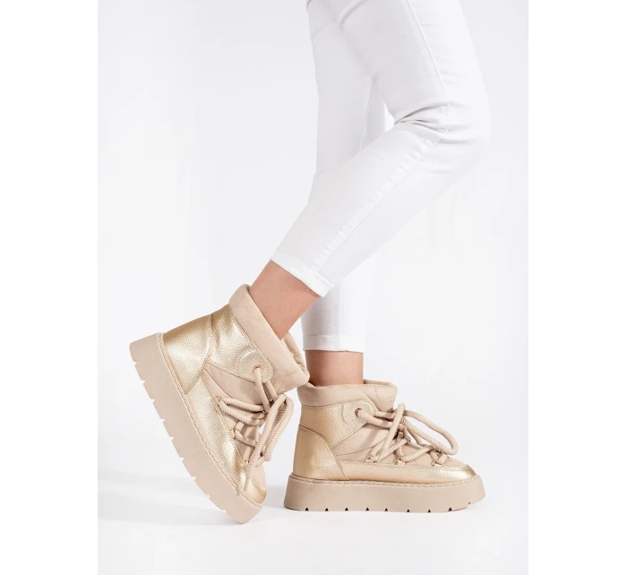 Stylové sněhule dámské Jasnobeżowy platforma Stylové sněhule dámské Jasnobeżowy platforma