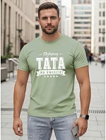 Tshirt męski z nadrukiem dla bawełniany zielony model 22217722 - FashionStreet