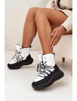 Dámské sněhule na zip Big Star – bílo/černé