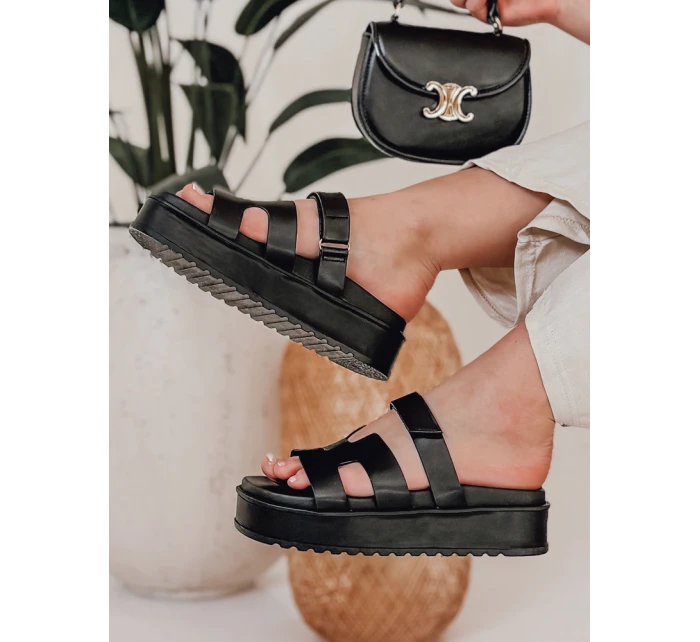 Dámské žabky na suchý zip black model 21987017 - Dstreet