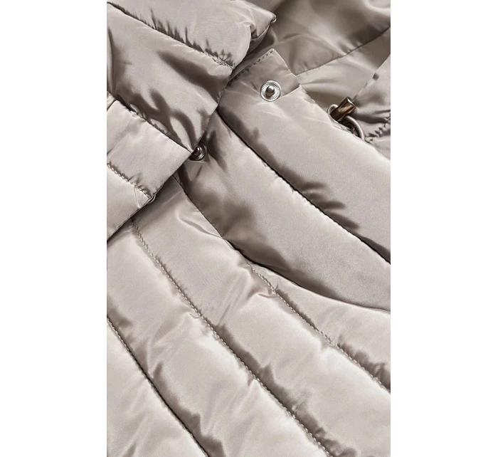 Béžová dámská bunda s stahovacími lemy model 21402458 - MINORITY