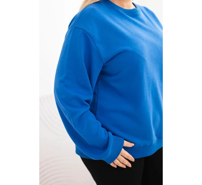 Dámská mikina Plus Size bavlněná basic s kulatým výstřihem model 21723061 - K-Fashion