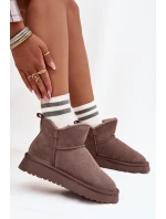 Sněhule z přírodního semiše s kožíškem model 21707916 hnědé - VINCEZA