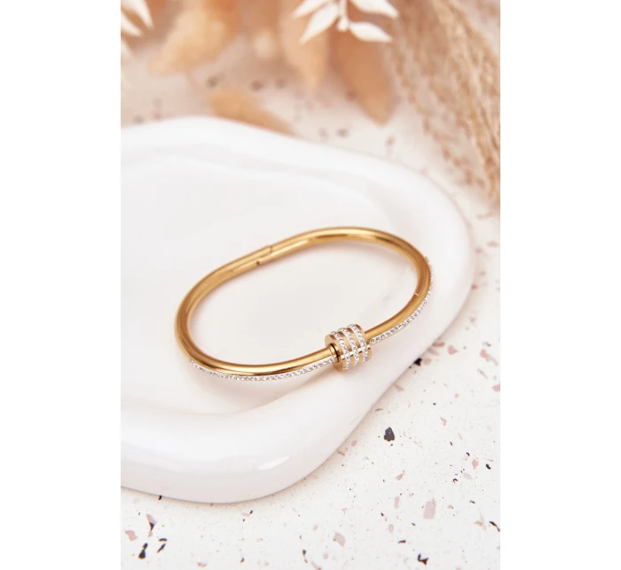 Dámský náramek s křišťály z nerezové oceli zlatý Dámský náramek s křišťály z nerezové oceli zlatý