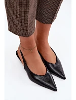 Lakované dámské sandály z umělé kůže na podpatku Černé Averelle