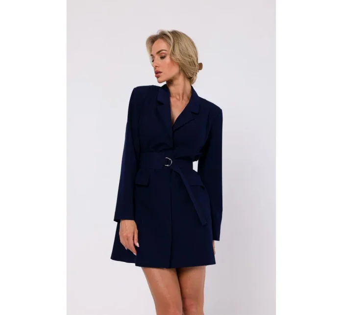 šaty s páskem tmavě modré model 18863348 - Moe