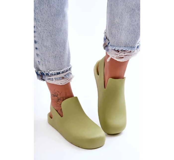 Módní gumové dřeváky zelená Meriko