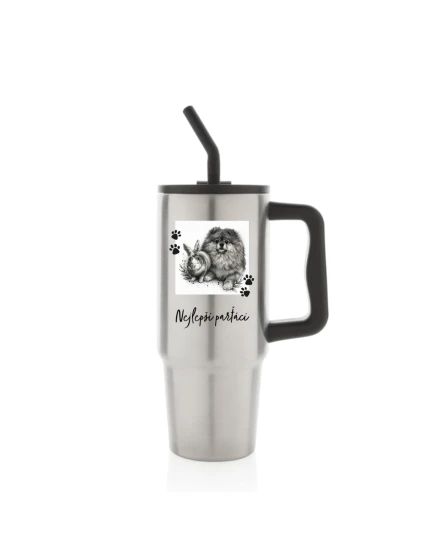 Personalizovaná termoska s barevným víčkem - fotografie s mazlíčkem Personalizovaná termoska s barevným víčkem - fotografie s mazlíčkem