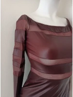 Dámské sexy šaty 18966 tmavě bordové - Koucla