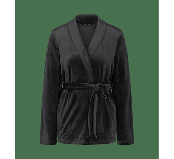Sensual Velour Robe Top 01 - BLACK - TRIUMPH BLACK - TRIUMPH