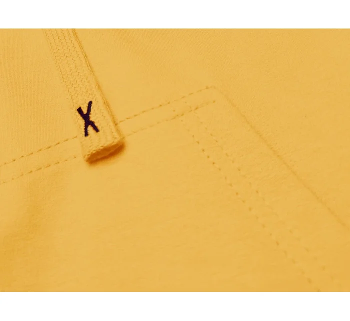 Krátká žlutá tepláková mikina s kapucí model 20086946 - J.STYLE Krátká žlutá tepláková mikina s kapucí model 20086946 - J.STYLE