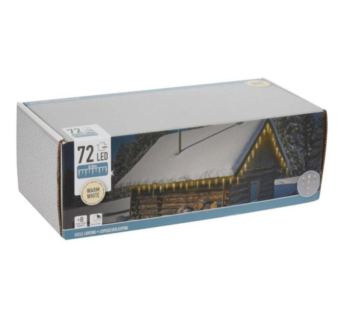 LED SVĚTLA VENKOVNÍ 72 VEDL TEPLÁ BÍLÁ ČASOVAČ