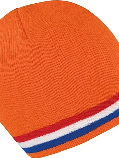 Result Headwear R 368X Pletená čepice s kontrastními pruhy 28.368X orange/red-white-blue