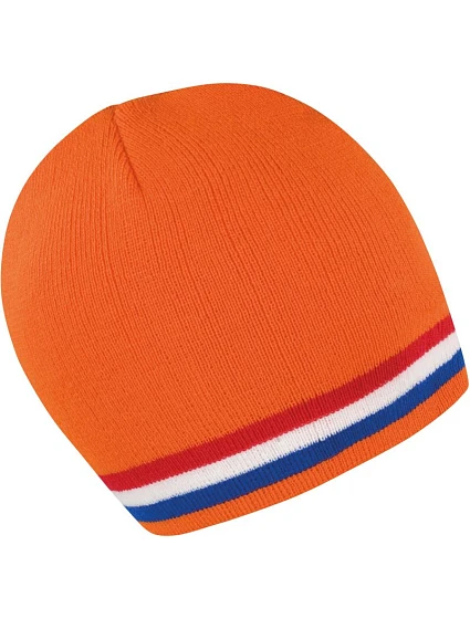 Result Headwear R 368X Pletená čepice s kontrastními pruhy 28.368X orange/red-white-blue Result Headwear R 368X Pletená čepice s kontrastními pruhy 28.368X orange/red-white-blue