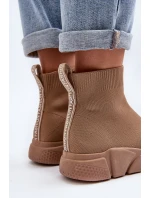 Dámské sportovní boty se ponožkou béžové Zirila Dámské sportovní boty se ponožkou béžové Zirila