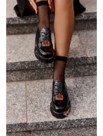 Lakované dámské polobotky na šněrování Artiker model 21672048 Černé - Boto