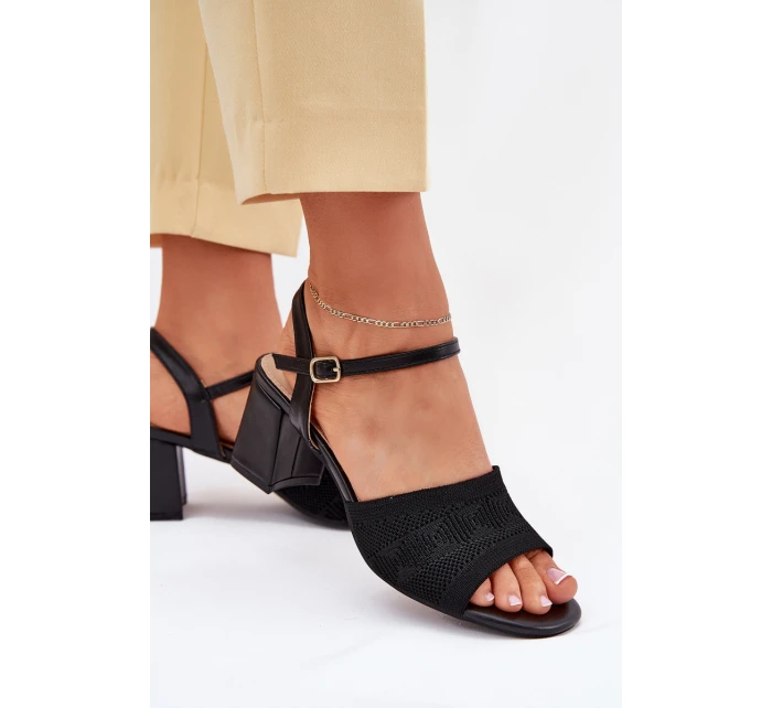 Dámské Sandály Na Podpatku Černé Sarena
