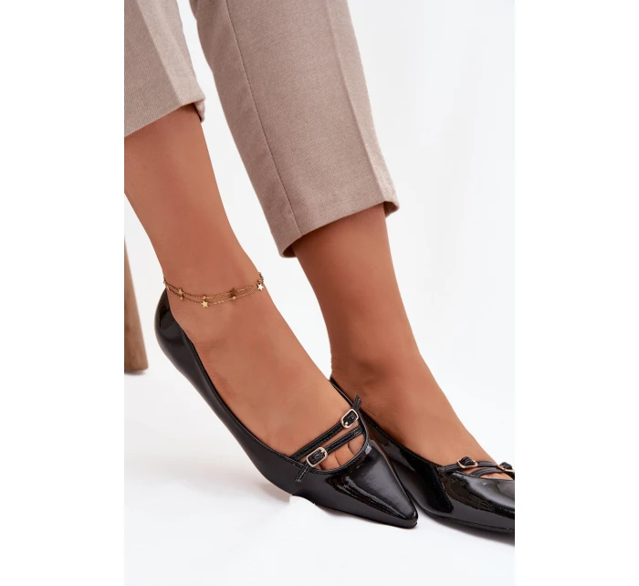 Lakované baleríny s proužky Černé model 21757600 - Boto