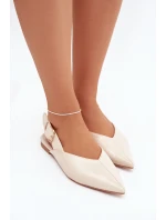 Lakované baleríny s přezkou béžové Rinalle