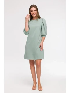 Šaty áčkového střihu s rukávy mátové model 21047135 - BeWear