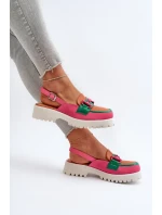 Dámské sandály na plochém podpatku s ozdobou oranžová D&A Dámské sandály na plochém podpatku s ozdobou oranžová D&A