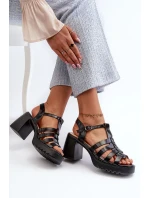 Dámské lakované sandály na vysokém podpatku, Black Aninifer Dámské lakované sandály na vysokém podpatku, Black Aninifer