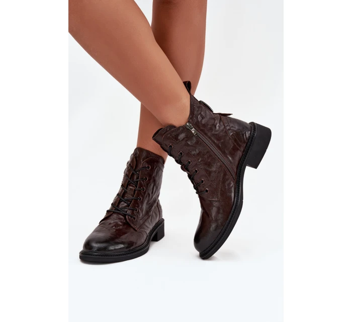 Dámské boty Artiker – zateplené, přírodní kůže, čokoládové Dámské boty Artiker – zateplené, přírodní kůže, čokoládové