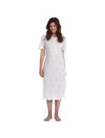 Dámská noční košile 10231-116- 4 bílá-šedý vzor - Pastunette Dámská noční košile 10231-116- 4 bílá-šedý vzor - Pastunette