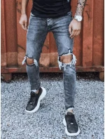 Pánské tmavě šedé džínové kalhoty model 21965791 - Dstreet