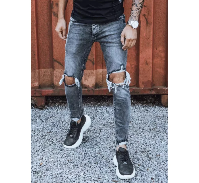 Pánské tmavě šedé džínové kalhoty model 21965791 - Dstreet