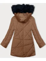 Dámská zimní bunda v karamelové barvě s kožešinou model 21246621 - MELYA MELODY