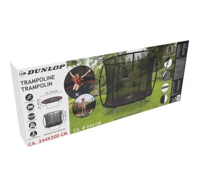 DUNLOP PREMIUM TRAMPOLÍNA S VNITŘNÍM MESH SYSTÉMEM fi244cm DUNLOP PREMIUM TRAMPOLÍNA S VNITŘNÍM MESH SYSTÉMEM fi244cm