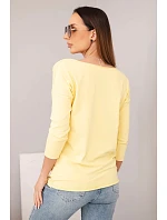 Dámská halenka s lodičkovým výstřihem citronová