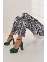 Dámské sandály třpytivé na podpatku model 21597005 - Boto Dámské sandály třpytivé na podpatku model 21597005 - Boto