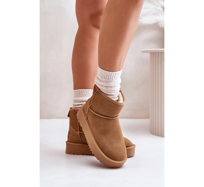 Dámské Semišové Sněhule Na Platformě Nad Kotníky Camel Rianaella Dámské Semišové Sněhule Na Platformě Nad Kotníky Camel Rianaella