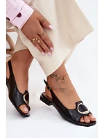 Dámské sandály na nízkém podpatku s ozdobou Černé Glima