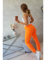 Bavlněné kalhoty oranžové neon