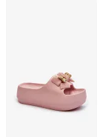 Dámské pěnové pantofle s mašlí, Pink Salessa