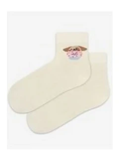 TENKÉ PONOŽKY BARVA 2-6 LET DÍVKY OFF WHITE 24-26