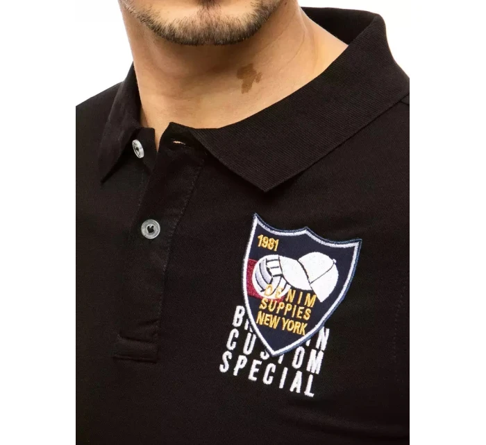 FashionStreet černá vyšívaná polokošile PX0389