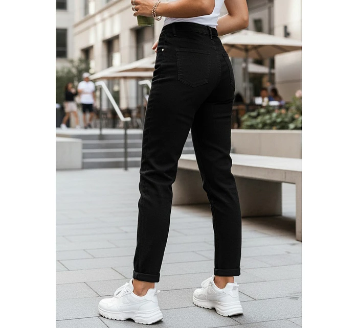 Jeansy damskie mom fit z wysokim stanem czarne model 22120944 - FashionStreet