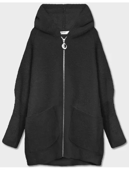 Černý přehoz přes oblečení alpaka s kapucí model 17836814 - S'WEST