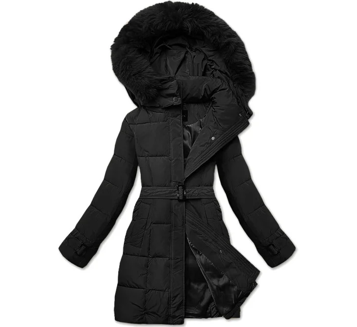 Černá dámská zimní bunda s ozdobnými model 21248124 - Banna